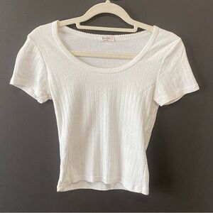 White Brandy Melville John Galt Tee Shirt One Size